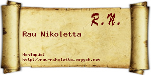 Rau Nikoletta névjegykártya