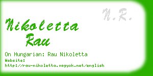 nikoletta rau business card